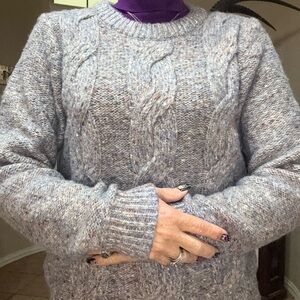 Women's Cable Knit Sweater - Blue